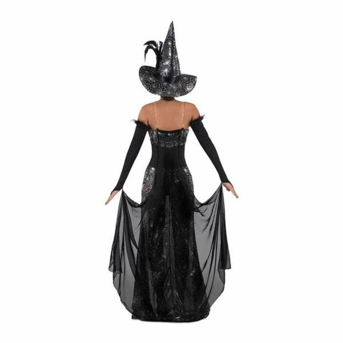 Disfraz bruja cuervo sombrero, vestido con body, tirantes, corpiño y capa con mitones talla s 4 Disfraz bruja cuervo sombrero, vestido con body, tirantes, corpiño y capa con mitones talla s 4