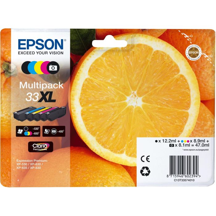 EPSON Expression Home XP-530/XP630/XP830 Cartucho Multipack 5 colores 33XL