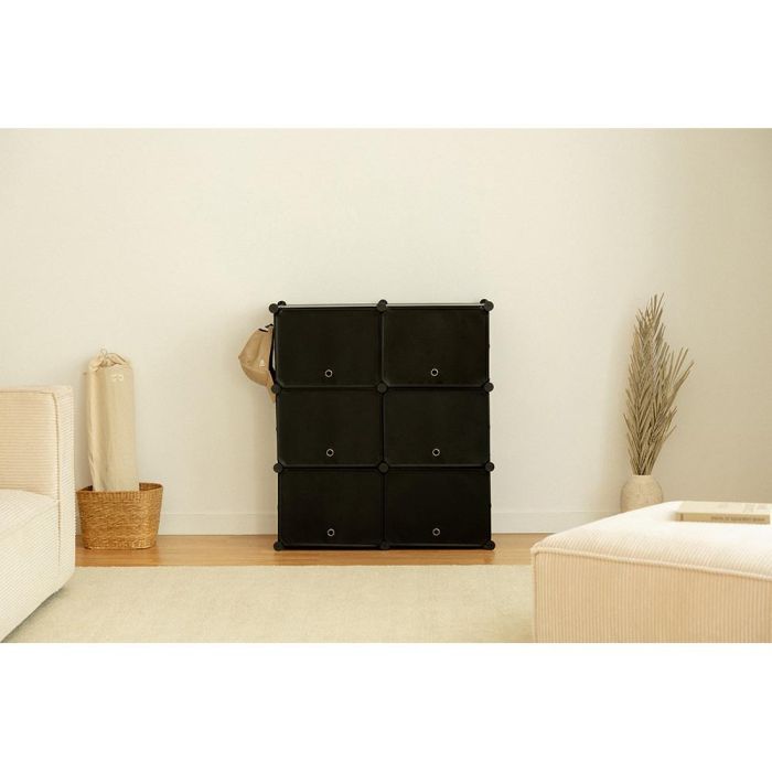 Newlux Zapatero Modular Cube C6 Negro 83 x 32 x 95 cm Guarda Hasta 24 Pares Diseño Modular Fácil Montaje 3 Newlux Zapatero Modular Cube C6 Negro 83 x 32 x 95 cm Guarda Hasta 24 Pares Diseño Modular Fácil Montaje 3