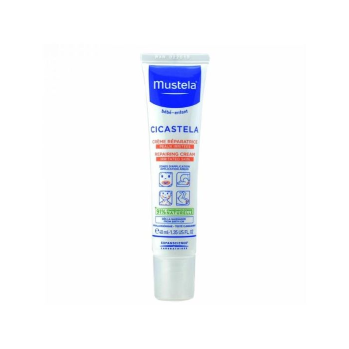 Mustela Cicastela Crema Reparadora Hidratante para Piel Irritada de Bebés y Niños. Alivia, Restaura y Protege 40ml