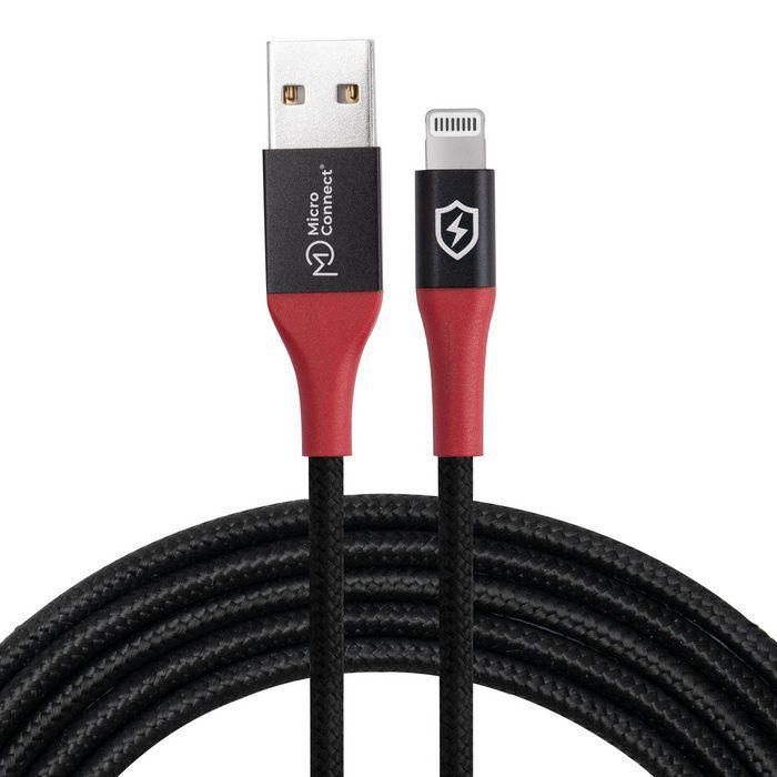 MicroConnect Cable USB-A a Lightning 1.5m, Solo Carga Segura, Bloqueador de Datos Anti Robo/Malware, Certificado MFi