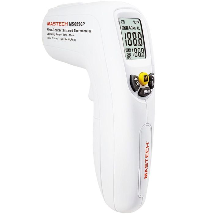 Mastech Termómetro Digital Infrarrojo Ms6590P, Rango 32~42°C/89~108°F, Resolución 0.1°C/°F