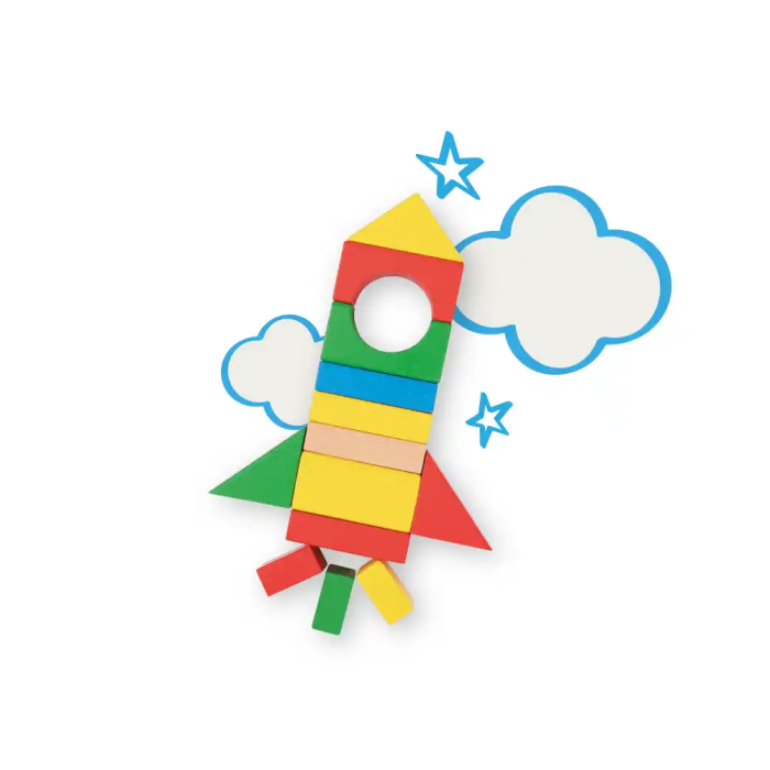 Imaginovo Juego de Construccion de Bloques de Madera Infantil +12 meses 100 Piezas 29x29x3,5cm 4