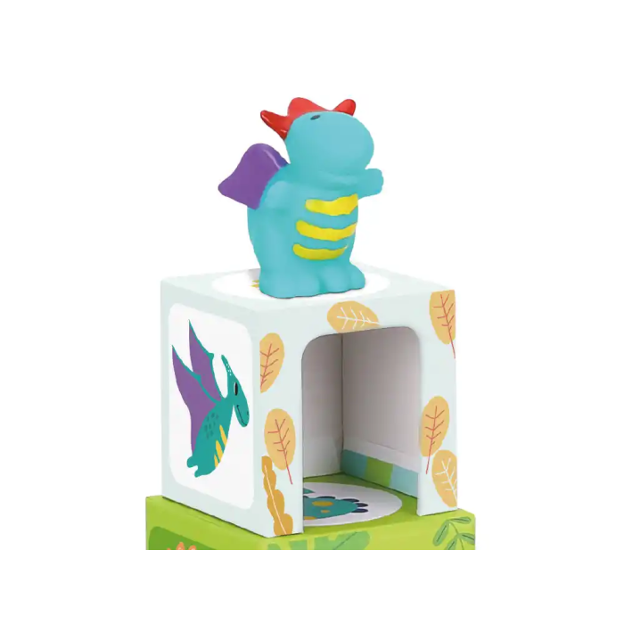 Imaginovo Juego Infantil Cubos Apilables Nidos Dinosaurios +12 meses 12 Piezas 13x13x13cm 8