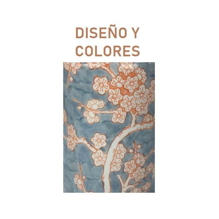 Jarron Oriental DKD Home Decor Azul Naranja 18 x 30 x 18 cm 1