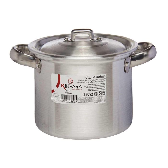 Kinvara Olla de Aluminio 14 cm 1.5 L para Gas y Horno, apta para Lavavajillas (Set de 6) 1
