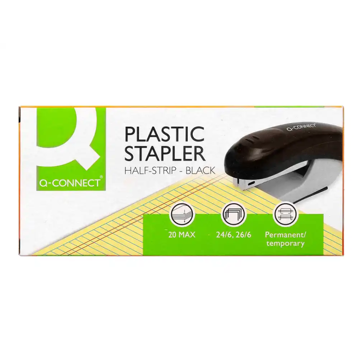 Q-connect Grapadora kf14204 Plástico ABS Negra, Capacidad 20 Hojas 6