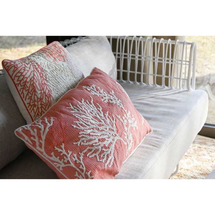 Cojín Home ESPRIT Blanco Coral Mediterráneo 60 x 10 x 35 cm 5 Cojín Home ESPRIT Blanco Coral Mediterráneo 60 x 10 x 35 cm 5