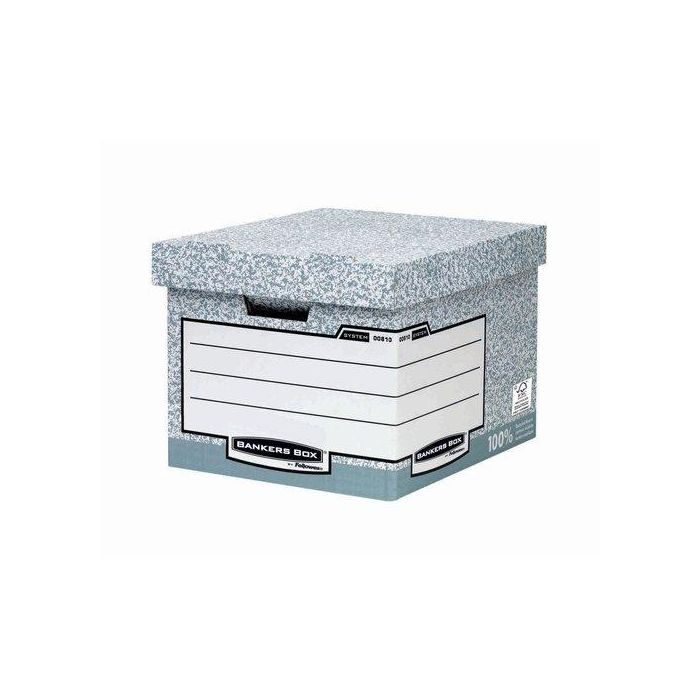 Fellowes Cajón de archivo de cartón reciclado, almacenamiento para 4 cajas tamaño DIN A4, montaje Fastfold, apilable