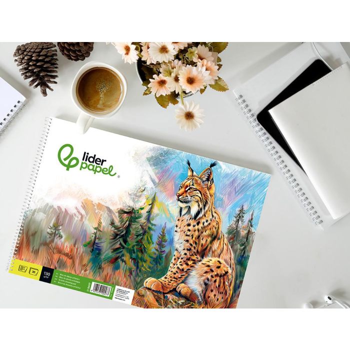 Bloc Dibujo Liderpapel Artistico Natura Espiral 230x325 mm 20 Hojas 130 gr-M2 Sin Recuadro Perforado 5 unidades 4