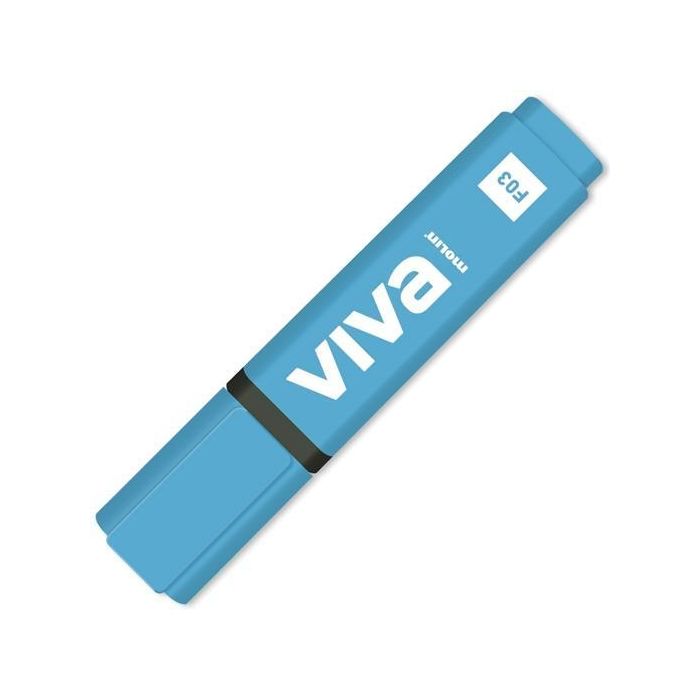 Molin Marcador Fluorescente Viva Azul - Subrayador de Tinta Base Agua Extra Luminosa y Brillante - Punta Ideal para Subrayar - 10 Unidades (10 Unidades)