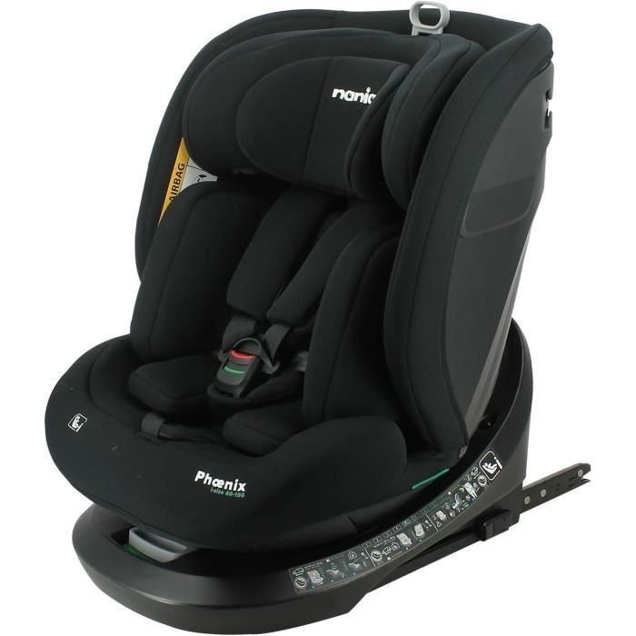 Nania NAN3760425910250 Silla de coche Isofix I-Size Giratoria Reclinable Grupo 0/1/2/3 con Reductora Negra