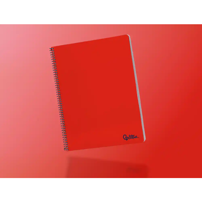 Liderpapel Cuaderno Espiral A4 Smart Tapa Blanda 80 Hojas 75gr Cuadro 4mm Con Margen Color Rojo 8