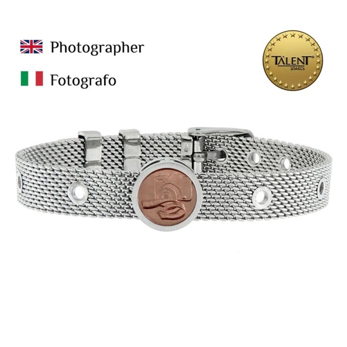 Pulsera Unisex Photographer Talent Jewels TJA-3-07-02-1-235 Plateado 1 Pulsera Unisex Photographer Talent Jewels TJA-3-07-02-1-235 Plateado 1