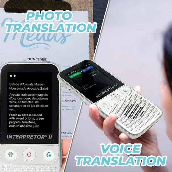 Traductor de voz instantáneo LEXIBOOK Interpretor 2 basado en inteligencia artificial - 137 idiomas con cámara 3