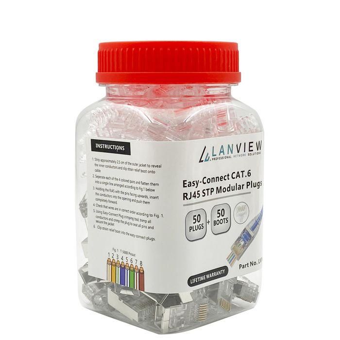 Lanview Conector RJ45 STP Cat6 para conductores trenzados/sólidos AWG23-24 2