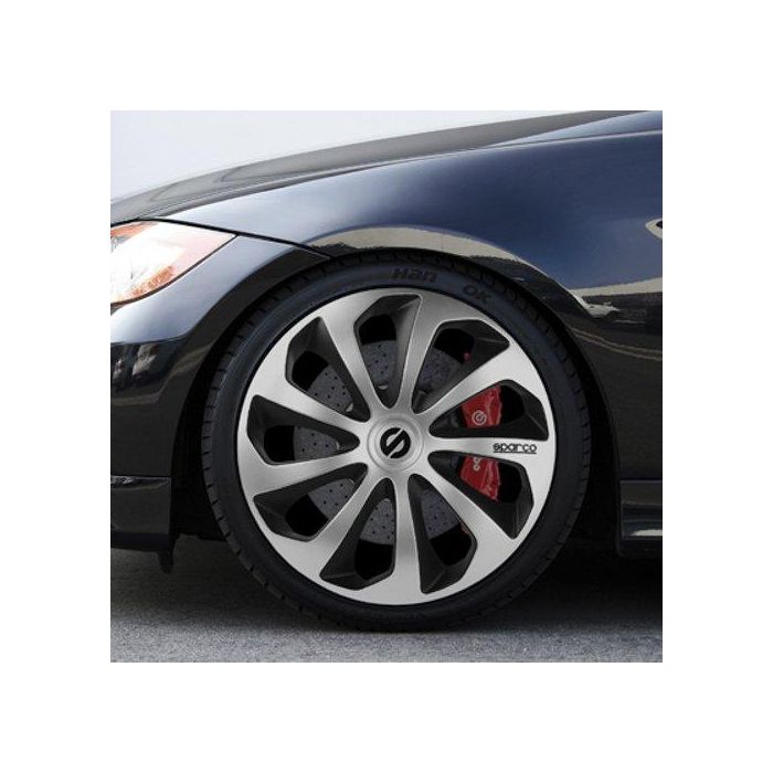 Sparco Tapacubos Sicilia Bicolor 13" Plata-Negro SPC1373SVBK 4 Unidades