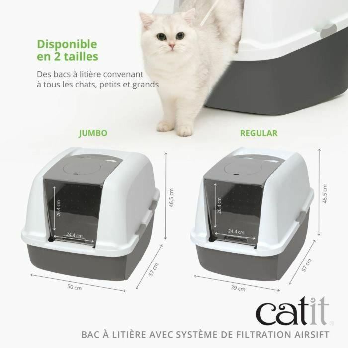 Cat It Caja de Arena Cubierta para Gatos 40x55x45 cm con Tapa Elevable 5