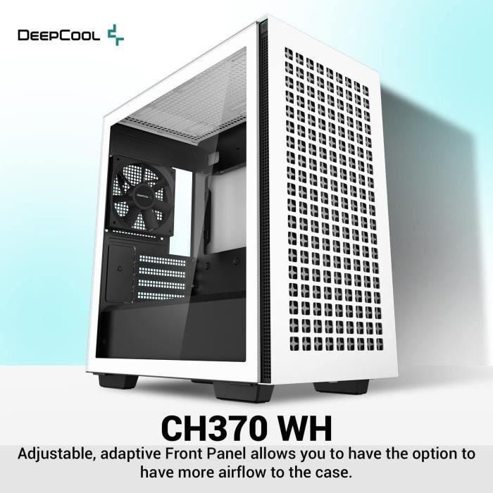 Deepcool DEE1690884141498 Caja de PC CH370 Mini Torre - sin fuente de alimentación, Formato Micro-ATX, Blanco 1
