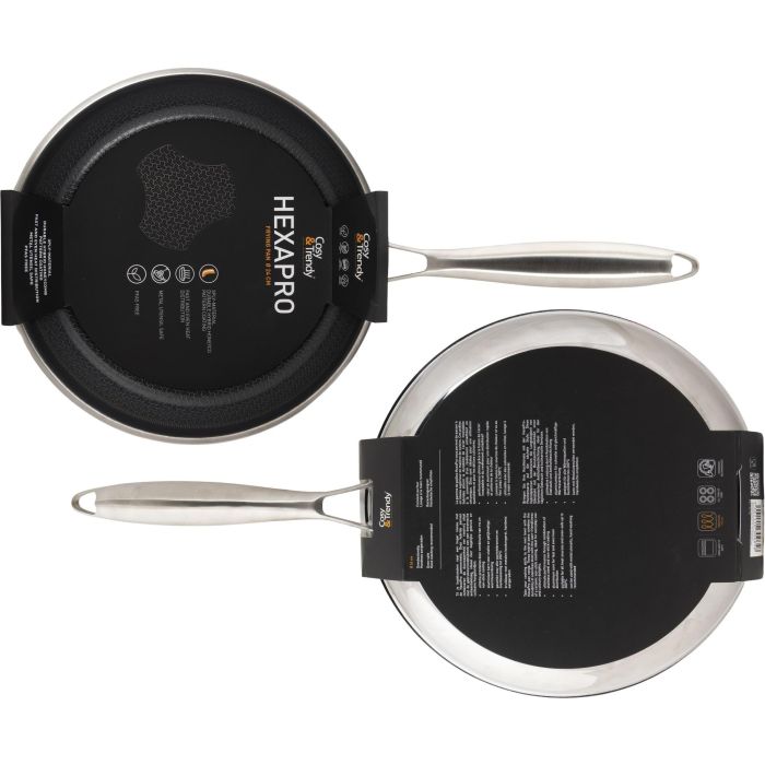 Sartén - CÓMODA Y MODERNA - HEXAPRO - Acero inoxidable - Ø24 cm - Antiadherente - Apta para todo tipo de cocinas, incluida la de inducción 4