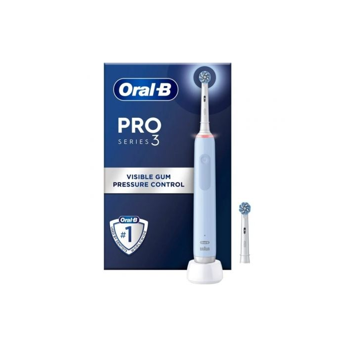 Oral-B Pro 3 3000 Cepillo Dental Eléctrico con Control de Presión 360°, 3 Modos de Limpieza, 2 Cabezales y Temporizador - Azul Oral-B Pro 3 3000 Cepillo Dental Eléctrico con Control de Presión 360°, 3 Modos de Limpieza, 2 Cabezales y Temporizador - Azul