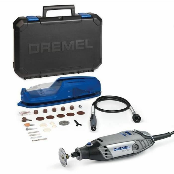 Dremel 3000 Herramienta Multiusos 130W con 1 Adaptación y 25 Accesorios, Incluye Eje Flexible y Caja Organizadora 11