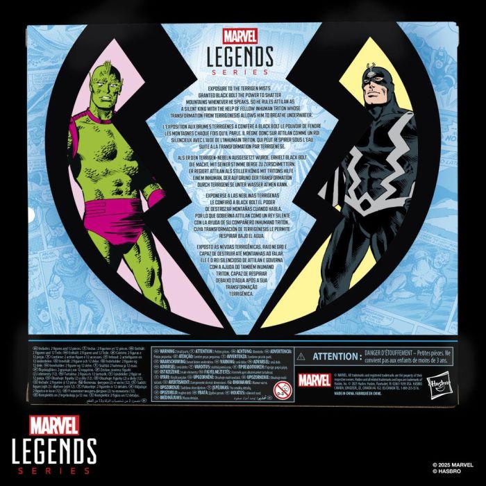 Hasbro Marvel Legends Series Blister 2 Figuras Black Bolt & Triton Inhumanos Articuladas 15cm con Accesorios Oficiales