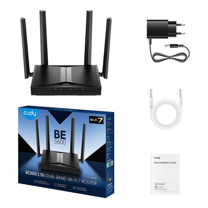 Cudy BE3600 Router Mesh Wi-Fi 7 2.5G Doble Banda 2,4 GHz y 5 GHz Negro 2