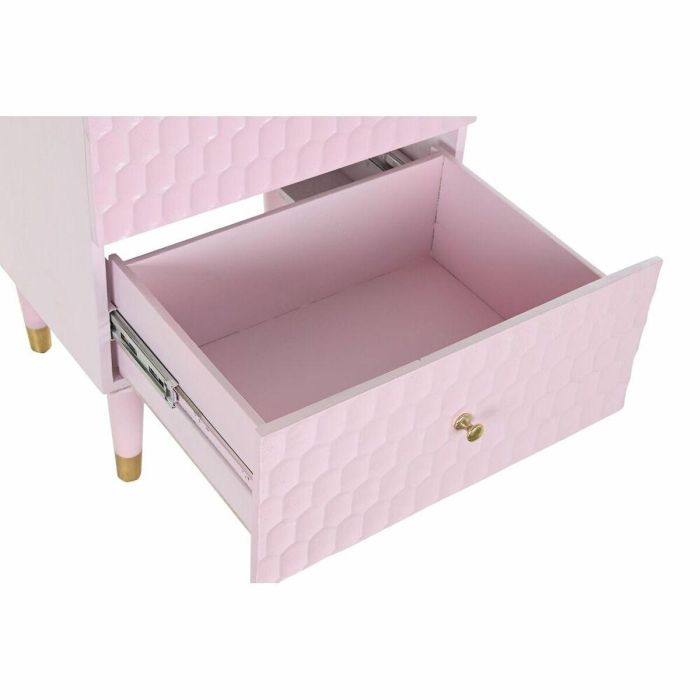 Mesita de Noche DKD Home Decor 52 x 42 x 65 cm Metal Rosa claro Madera de mango 3 Mesita de Noche DKD Home Decor 52 x 42 x 65 cm Metal Rosa claro Madera de mango 3