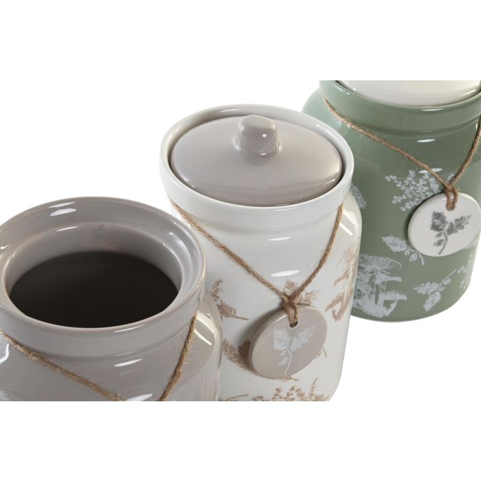 Bote Alpino DKD Home Decor Marron Blanco 12 x 16 x 12 cm (3 Unidades) 2 Bote Alpino DKD Home Decor Marron Blanco 12 x 16 x 12 cm (3 Unidades) 2
