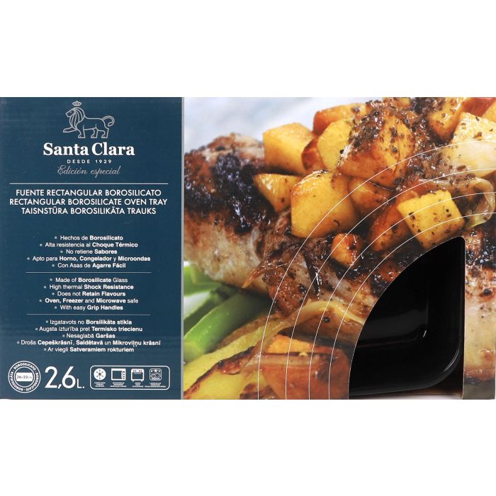 Inde Fuente rectangular para horno de borosilicato 2.6L, 22.5 x 35 x 5 cm (2 Unidades) 3