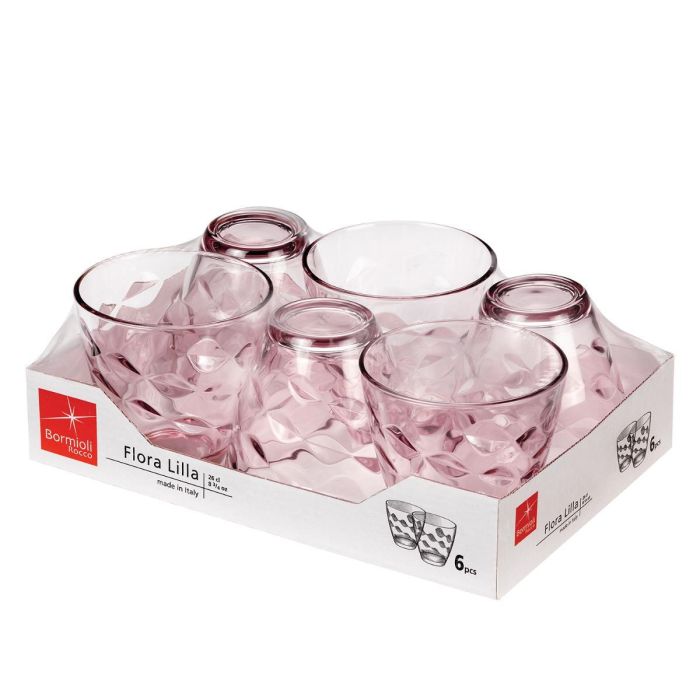 Bormioli Rocco Flora Set 6 Vasos Altos de Vidrio con Relieve Rosa 26 cL Fabricados en Italia 1 Bormioli Rocco Flora Set 6 Vasos Altos de Vidrio con Relieve Rosa 26 cL Fabricados en Italia 1