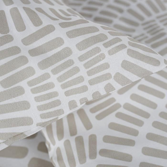 Juego de ropa de cama Mawira - 2 personas - 260 x 240 cm - 100% algodón - Estampado Étnico Beige - HOY 2 Juego de ropa de cama Mawira - 2 personas - 260 x 240 cm - 100% algodón - Estampado Étnico Beige - HOY 2