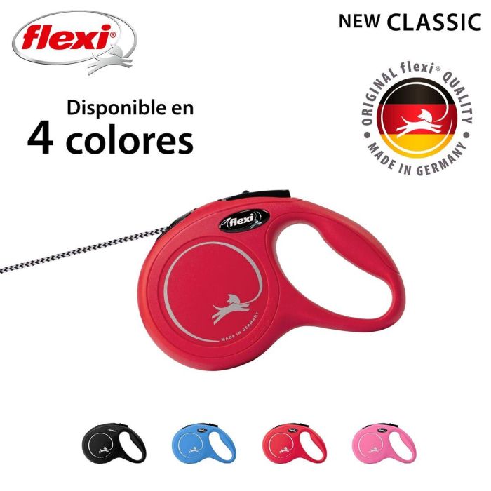 Flexi Correa New Classic XS Cordón 3M Rojo para Perros Pequeños 4