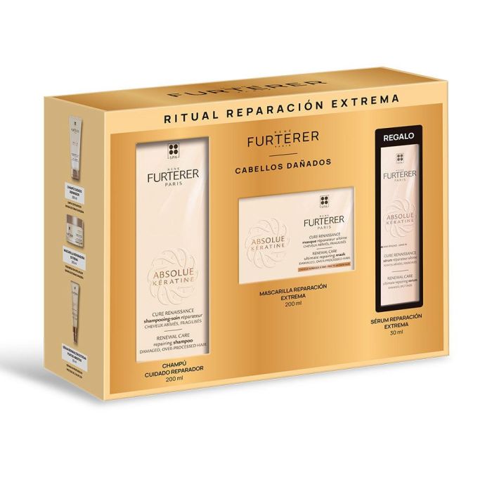 Rene Furterer RITUAL ABSOLUE KERATINE ESTUCHE 3 pz Champú y Tratamiento Reparador Cabello Dañado