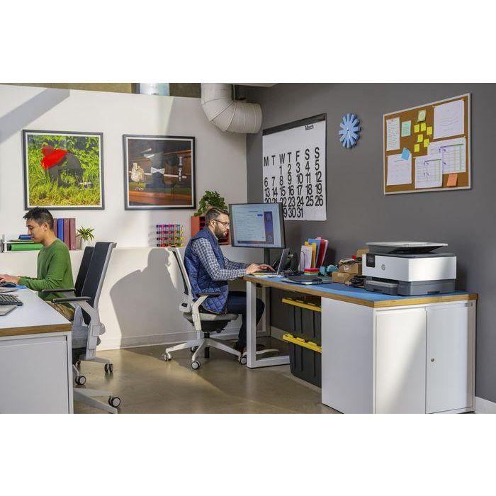 HP 4V2N0B OfficeJet Pro 9120b Impresora Multifunción Profesional 4-en-1 Inyección Tinta Color WiFi Dúplex ADF 20ppm Bandeja 250 hojas Cemento 23