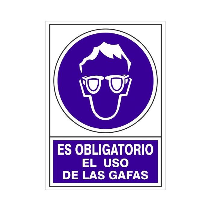 DUVER 610 Señal de Seguridad de Plástico Obligatorio Uso de Gafas 295x210 mm DUVER 610 Señal de Seguridad de Plástico Obligatorio Uso de Gafas 295x210 mm