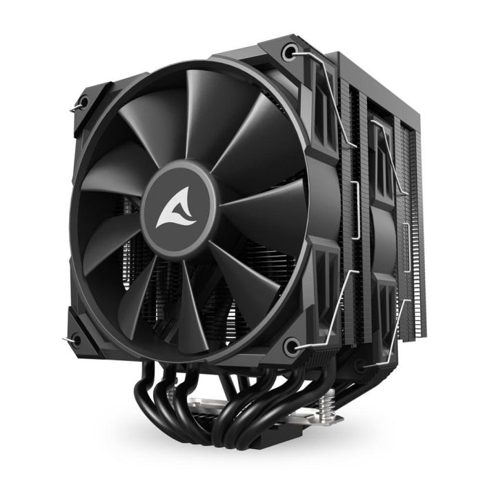 Sharkoon A60 Refrigerador de aire para CPU, Doble Torre, 6 Tubos de Calor, 2x12 cm PWM, 260W TDP, LGA1851, Negro 1