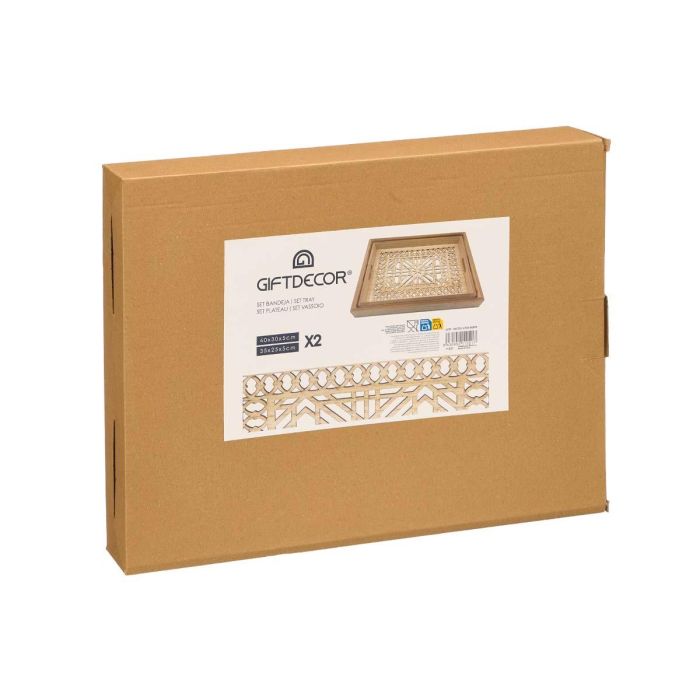 Set 2 Bandejas Rect Prisma Giftdecor 40X6CM (6 Unidades) 2 Set 2 Bandejas Rect Prisma Giftdecor 40X6CM (6 Unidades) 2