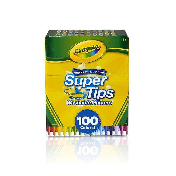 Crayola Rotuladores Súper Punta Lavables, Set de 100 unidades. Aptos para niños de 3 años en adelante. Medidas: 14,5x8,5x18 cm 7