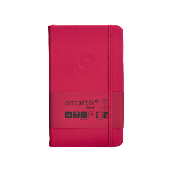 Antartik Cuaderno A6 Tapa Dura Burdeos Hojas Cuadriculadas 100 Hojas 80gr FSC 1