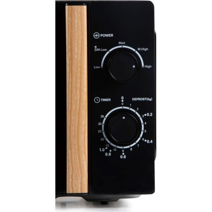 Horno microondas DOMO DO2820 - 20L - 700W - Temporizador 35 min - Función descongelación - L44 x P35,8 x H 25,8 cm - Acabado en madera negra 4 Horno microondas DOMO DO2820 - 20L - 700W - Temporizador 35 min - Función descongelación - L44 x P35,8 x H 25,8 cm - Acabado en madera negra 4