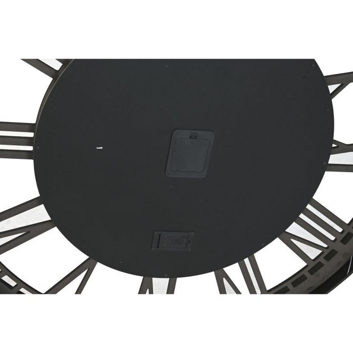 DKD Home Decor Reloj de Pared Loft Negro Dorado 100x100 cm, Fabricado en Metal y Cristal, Requiere 3 Pilas AA 1