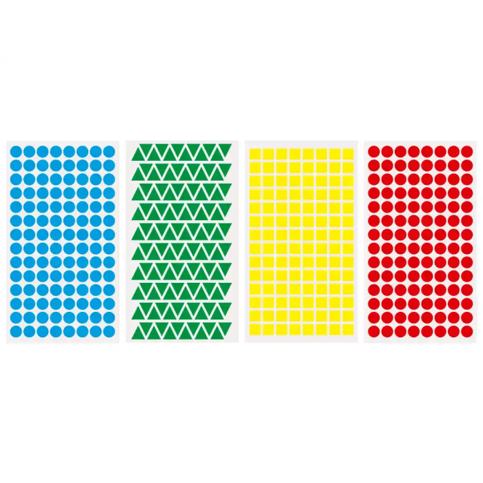 Liderpapel Gomets Figuras Geométricas Surtidas Bolsa 12 Hojas 1376 Gomets Pequeños Colores Surtidos Manualidades Escolares 3