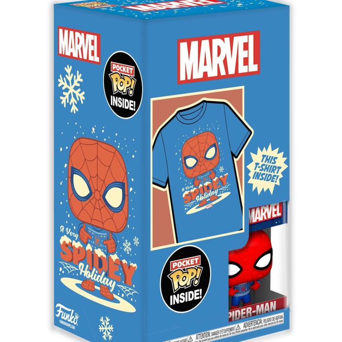 Funko Pop & Tee Holiday Spiderman Talla L 72947 Marvel 1