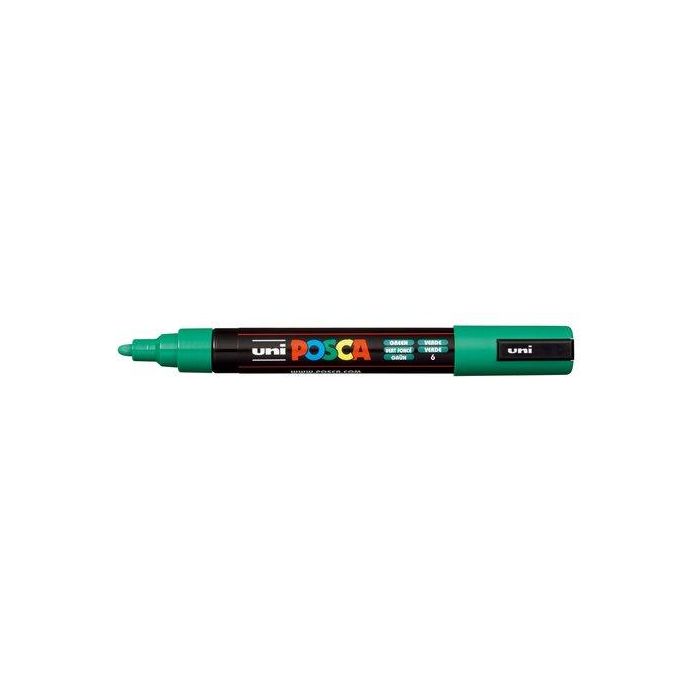 Posca PC-5M Rotulador marcador de pintura verde base agua, punta bala 1.8-2.5mm, para múltiples superficies