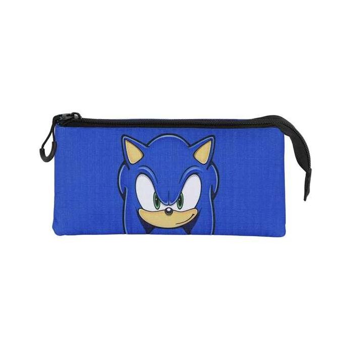 Karactermania Portatodo Ptodo Triple Sight Sonic, Estuche Plano con 3 Compartimentos y Cremallera, Azul, 10x23,5x5 cm 2