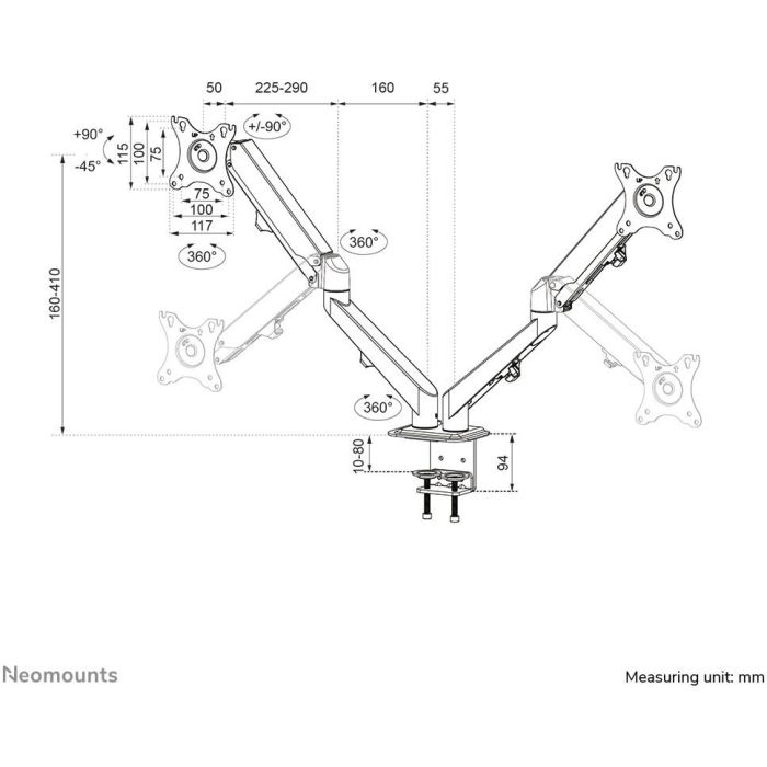 Soporte de Mesa para Pantalla Neomounts DS70-700BL2 4 Soporte de Mesa para Pantalla Neomounts DS70-700BL2 4