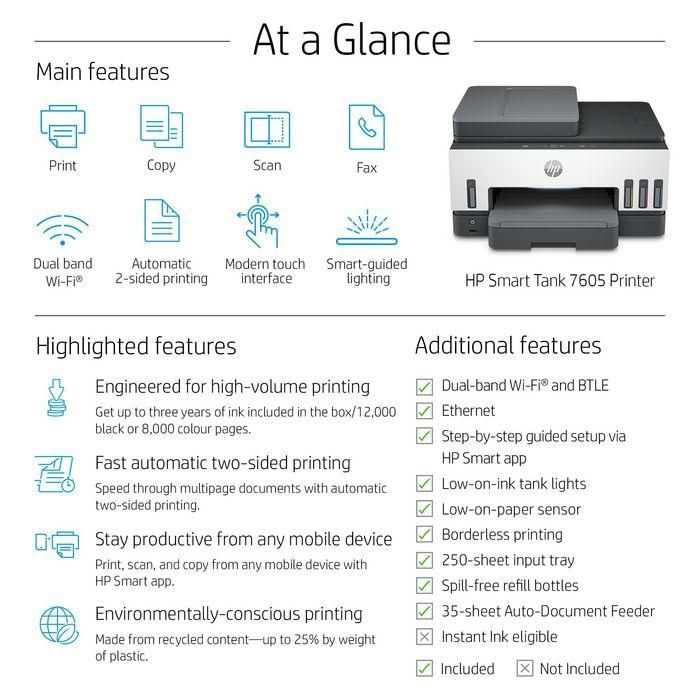HP multifuncion inkjet Smart Tank 7605 4