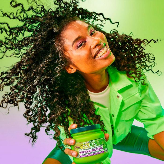 Garnier Mascarilla Fructis Hidra Rizos para Cabello Rizado, Hidratante y Anti-encrespamiento, 300 ml